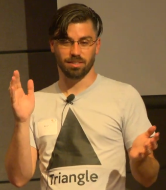 Brian Karis wearing a triangle shirt